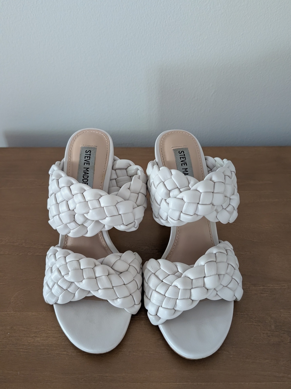 Steve Madden White Braided Slide Sandals - Picture 1 of 9